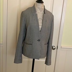 Banana Republic houndstooth collarless blazer - 12